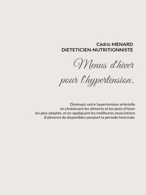 cover image of Menus d'hiver pour l'hypertension